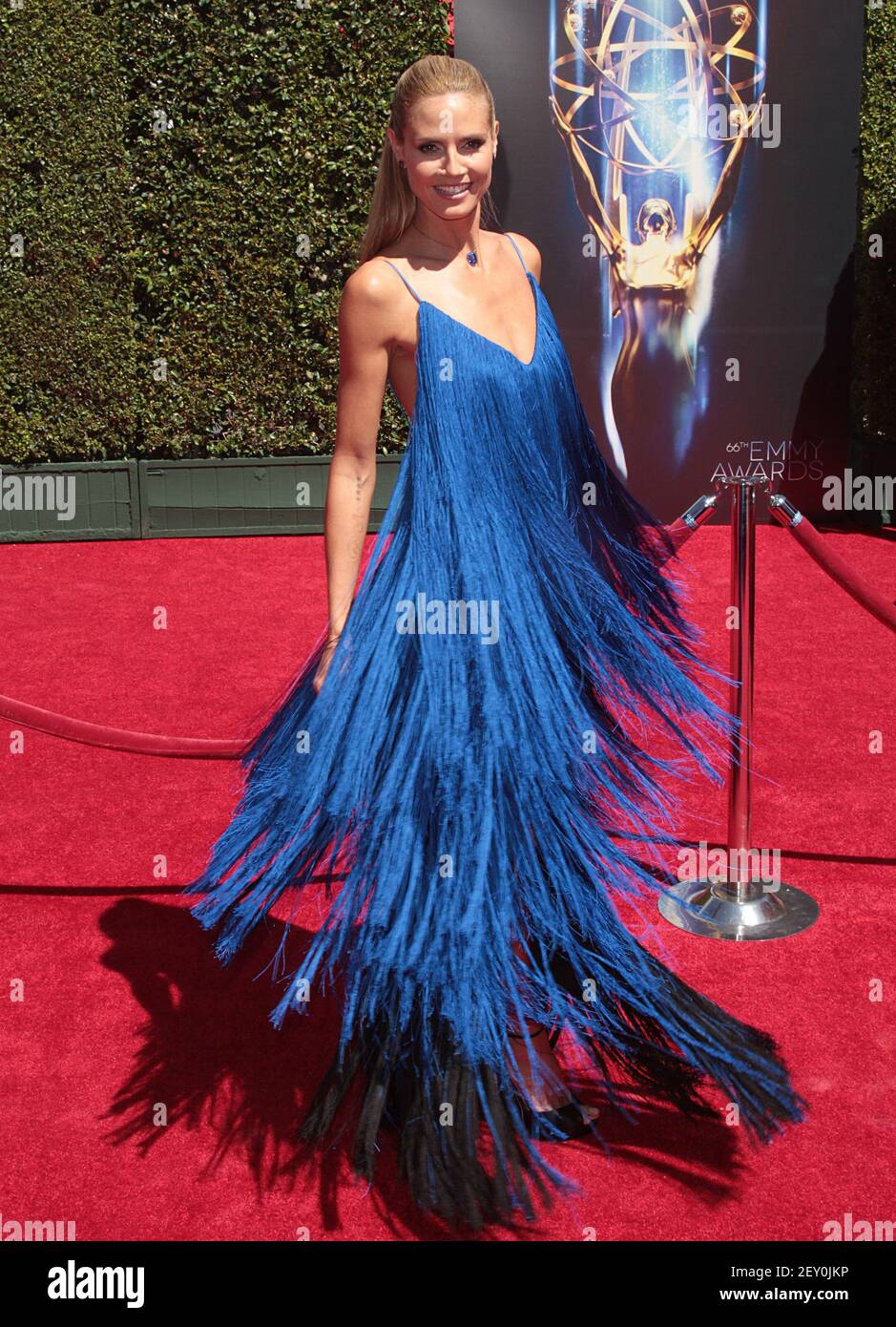 Heidi klum blue fringe dress clearance