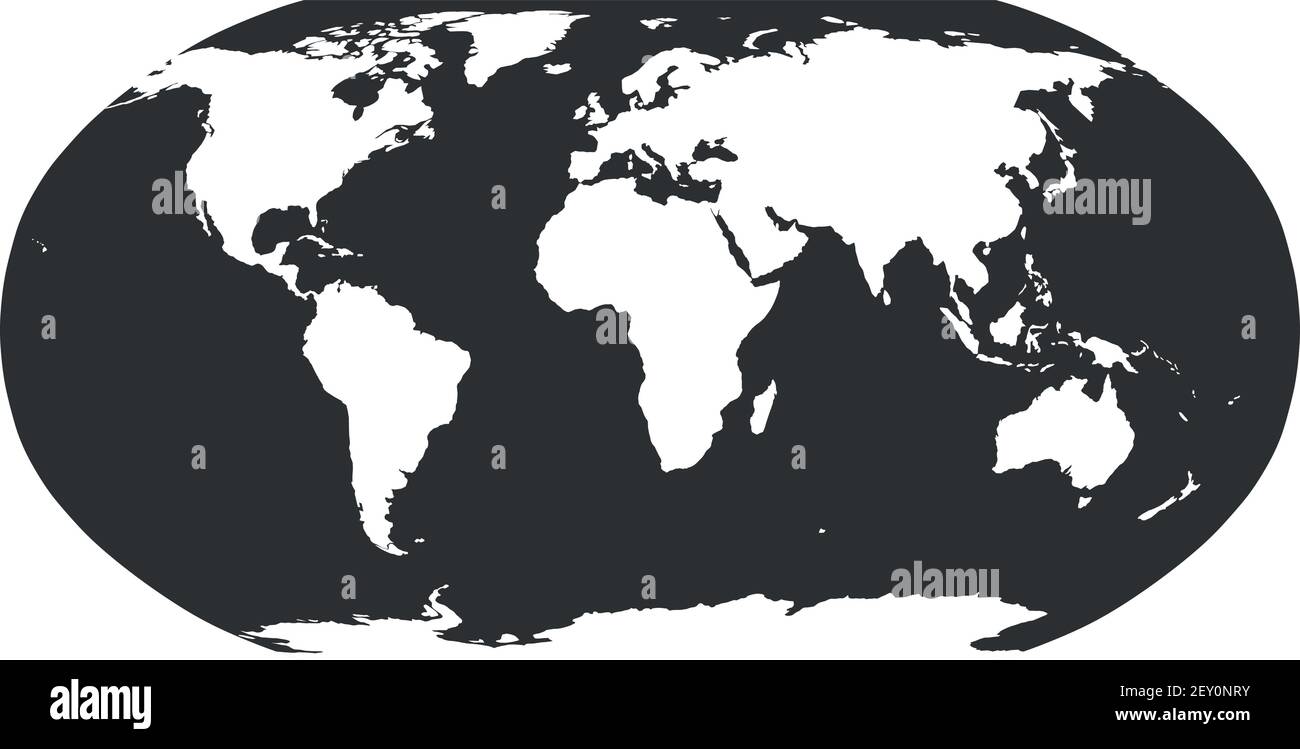 World Map in Robinson Projection Stock Vector