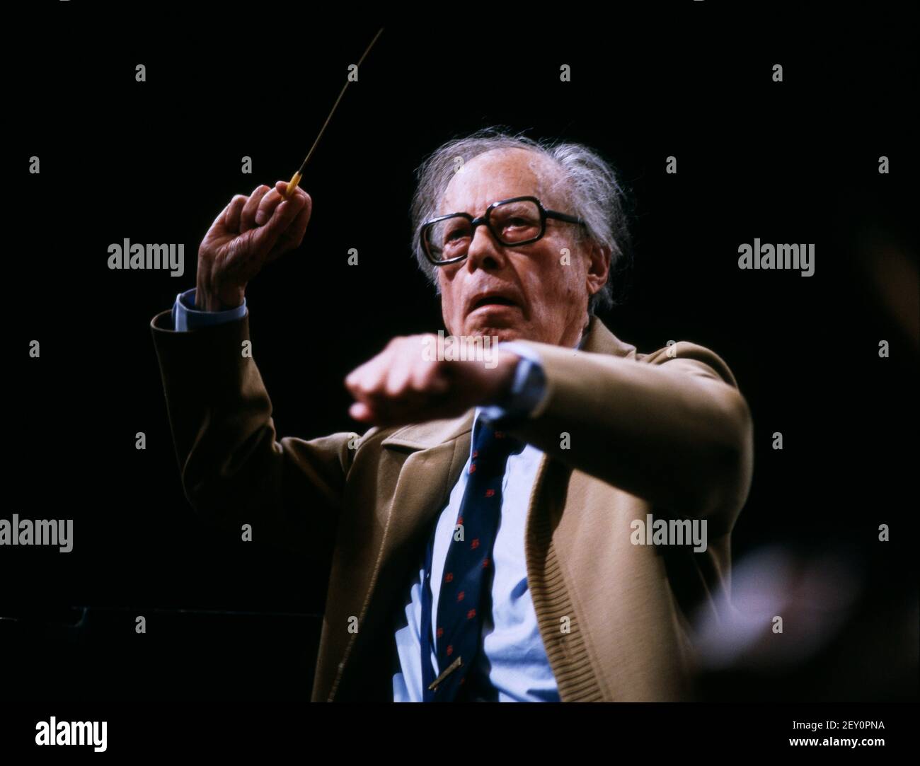 Karl Böhm, österreichischer Dirigent, Portrait, 1980. Karl Boehm, Austrian conductor, portrait 1980. Stock Photo