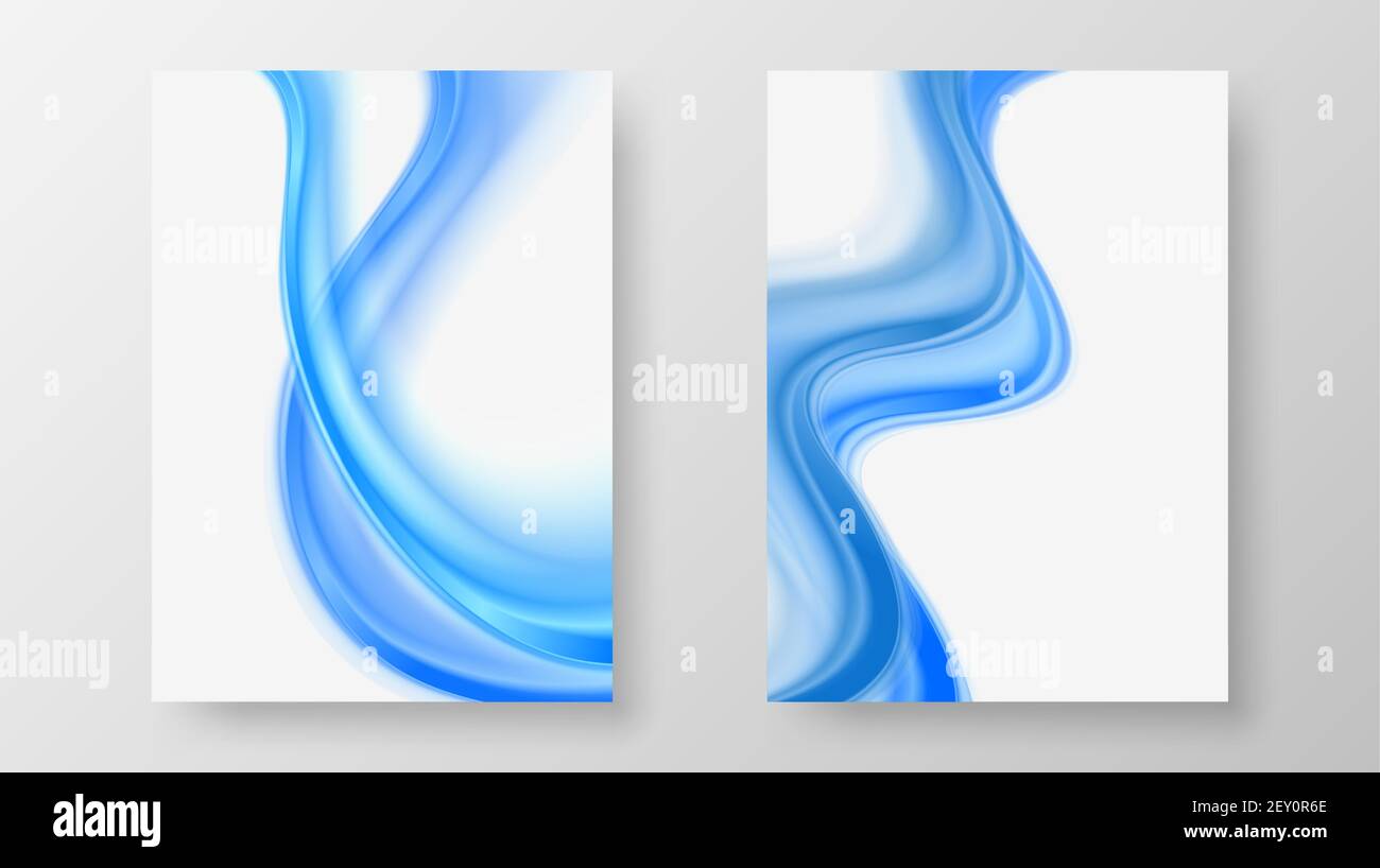 Smooth transparent flow blue wave Abstract wave background Design ...