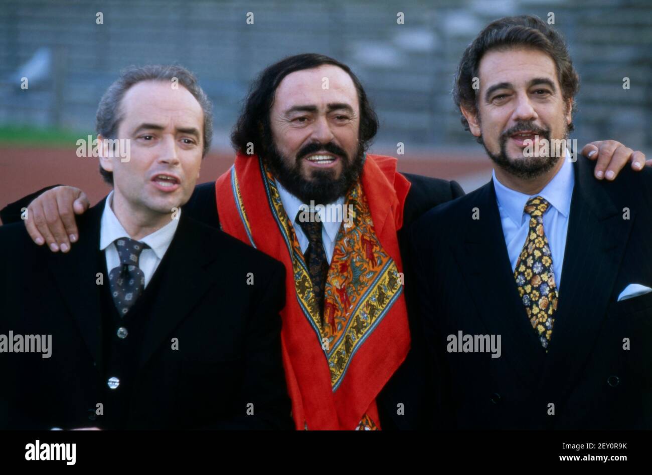DIE DREI TENÖRE, 1995, Jose Carreras, Luciano Pavarotti, Placido Domingo. THE THREE TENORS, 1995, Spanish Tenor Jose Carreras, Italian Tenor Luciano Pavarotti and Spanish Tenor Placido Domingo. Stock Photo
