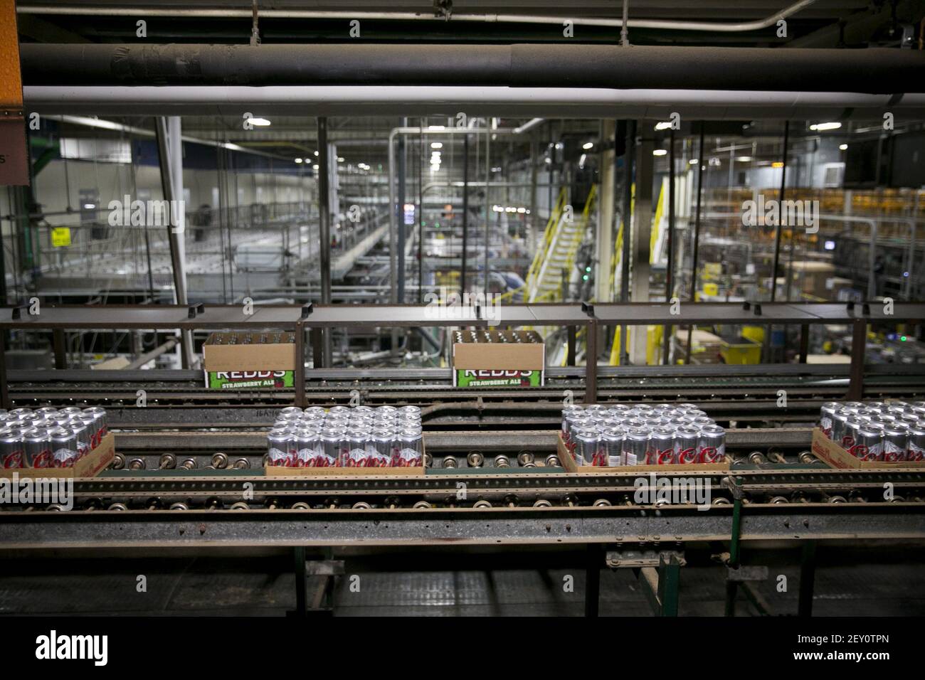 Coors Light beer on the packaging line of the MillerCoors brewery in