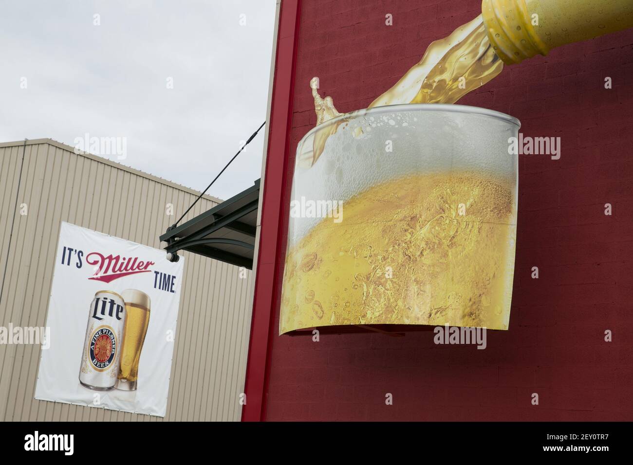 The MillerCoors brewery in Milwaukee, Wisconsin on August 12, 2014. MillerCoors is a joint venture between SABMiller, the parent company of the Miller Brewing Company and the Molson Coors Brewing Company. Photo Credit: Kristoffer Tripplaar/ Sipa USA Stock Photo