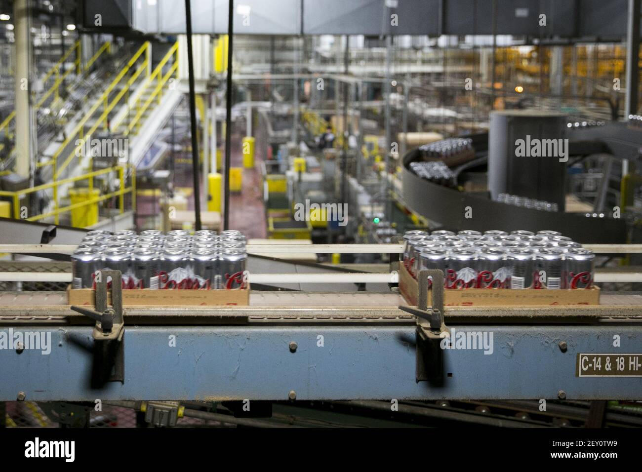 Coors Light beer on the packaging line of the MillerCoors brewery in