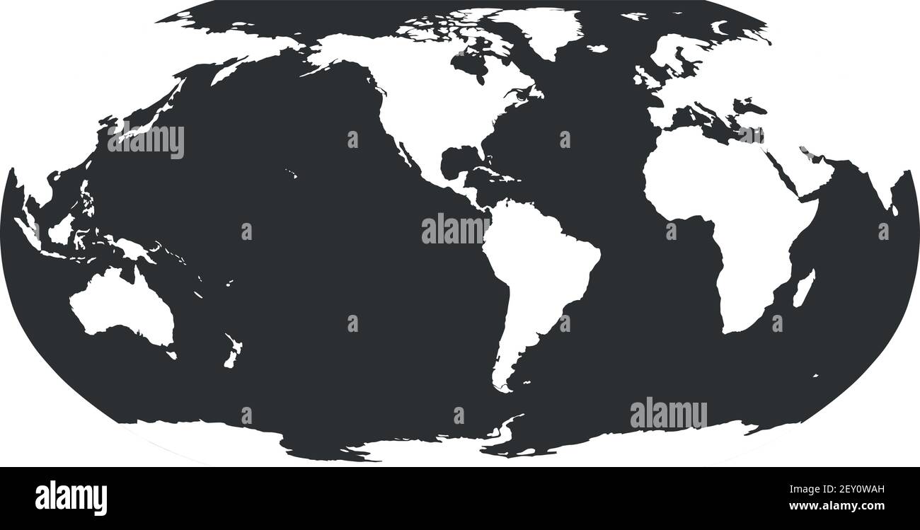 World Map in Robinson Projection Stock Vector