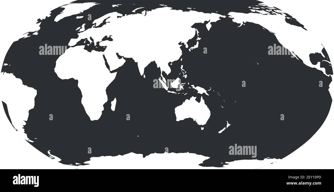 World Map in Robinson Projection Stock Vector