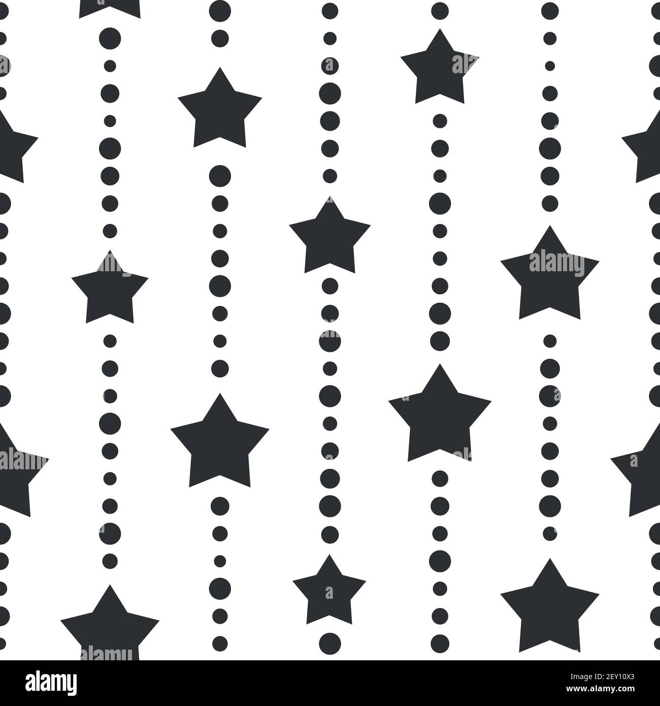 Seamless background with black dots and stars on white background ...