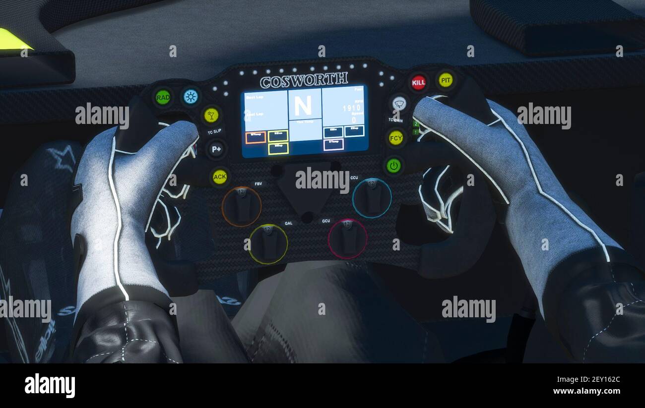 Ambiance, steering wheel, volant during the 24 Hours of Le Mans Virtual, 24  Heures du Mans
