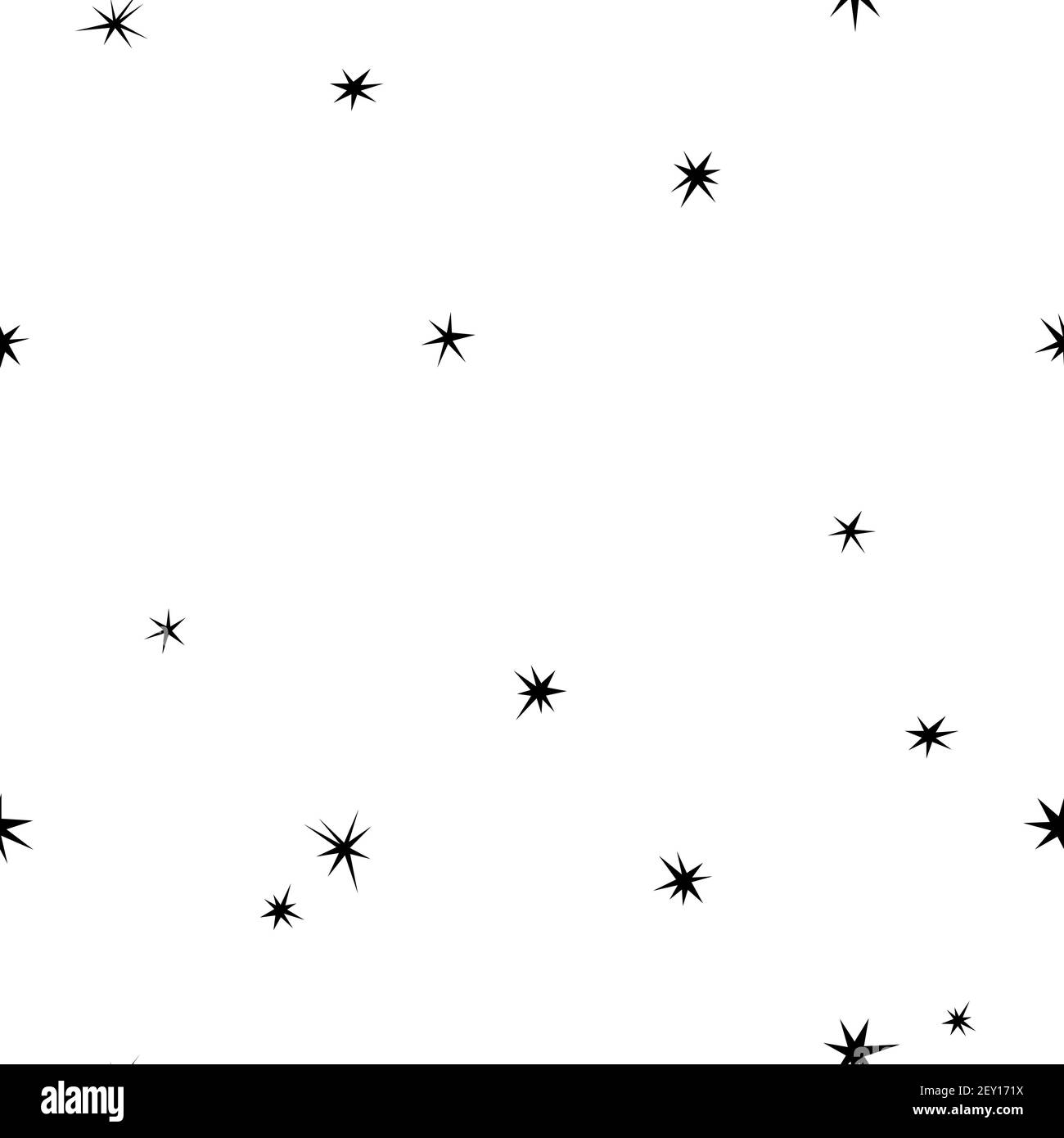 Seamless abstract pattern with black hand drawn shabby stars of ...