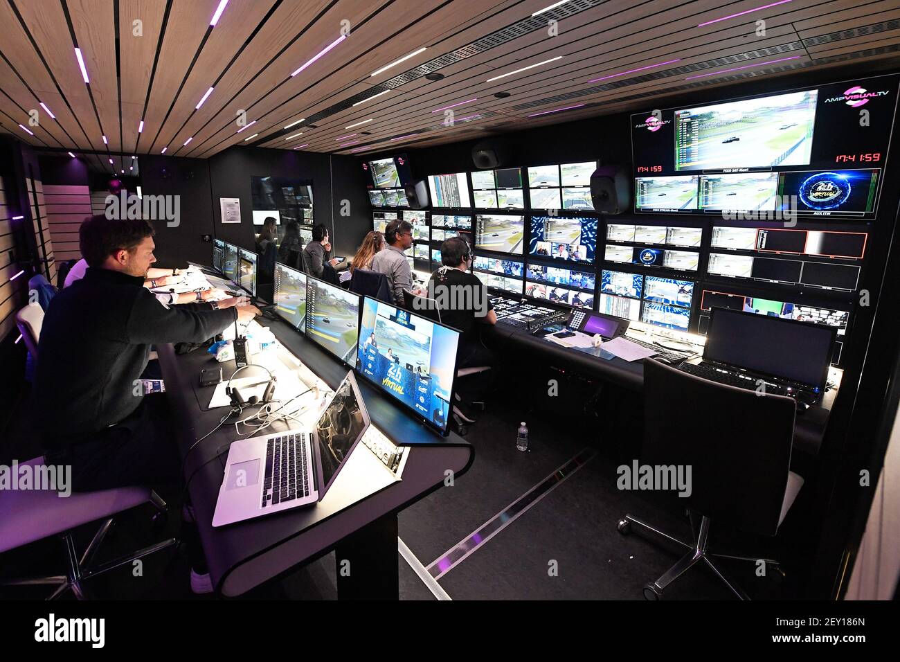TV compound, Ambiance Virtual 24 Hours Le Mans backstage during the 24 Hours  of Le Mans Virtual, 24 Heures du Mans Virtuelles, sim racing, from June 13  to 14, 2020 run on