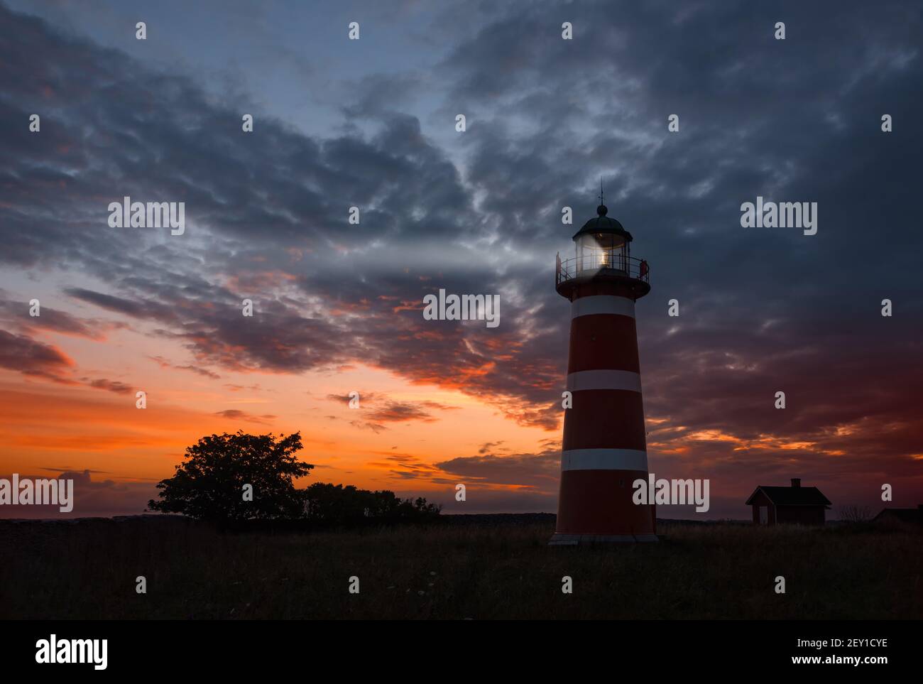 Lighthouse on the island Gotland Stock Photo