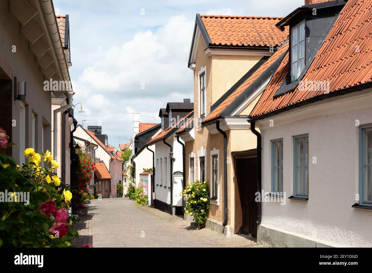 In the old town of Visby, Sweden Stock Photo