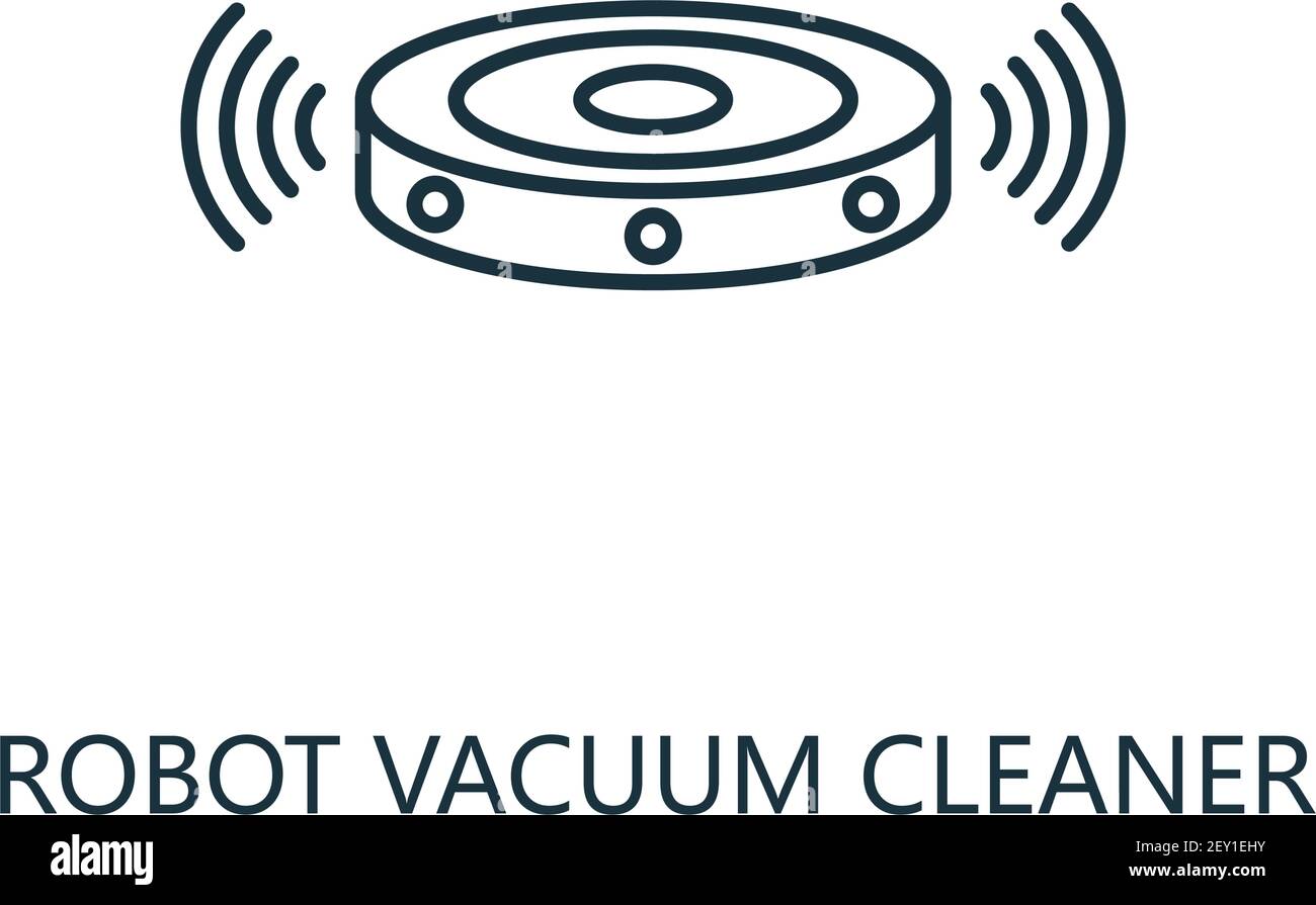 Robot Vacuum Cleaner outline icon. Thin line style from smart home ...