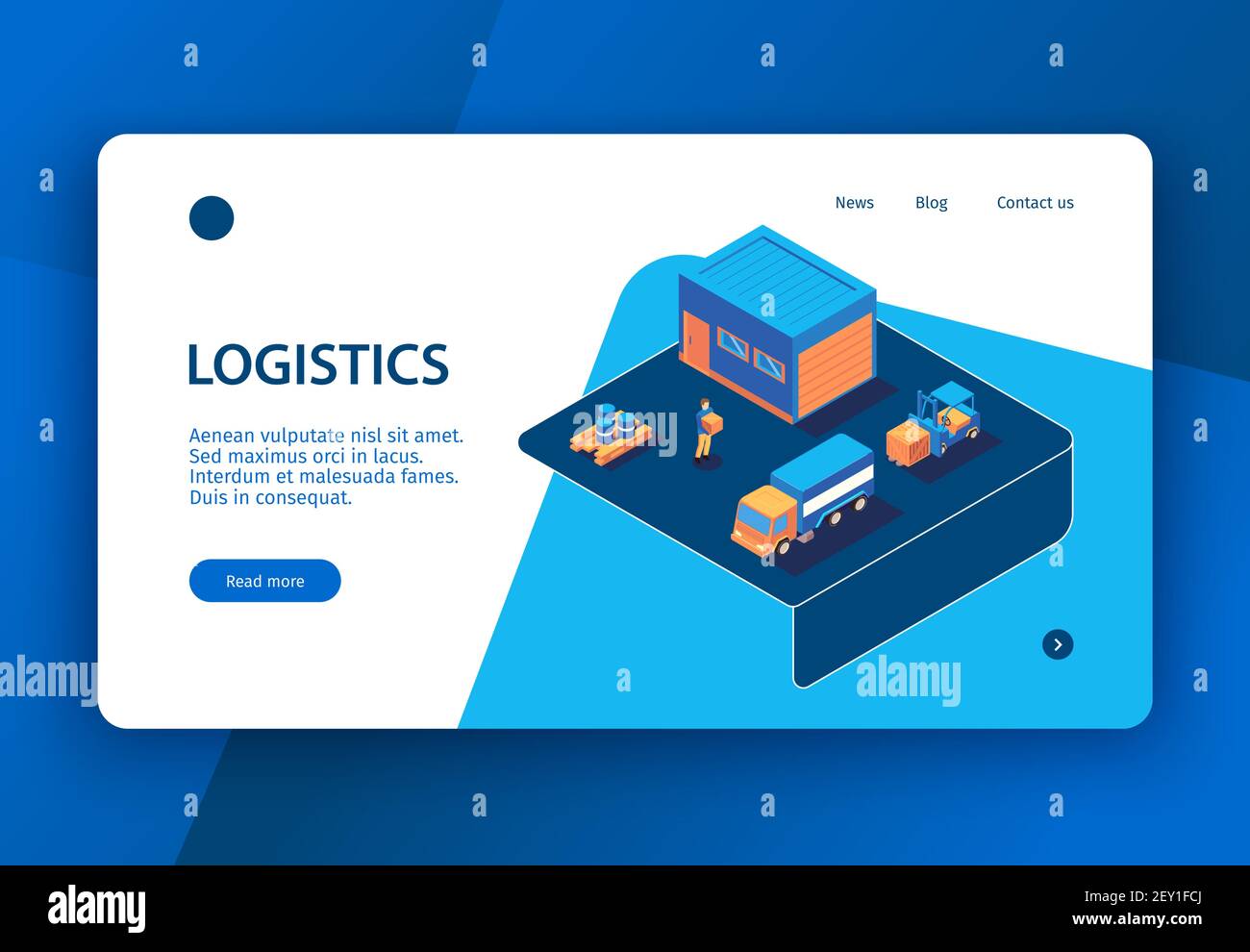 Isometric logistics concept banner landing page with clickable links ...