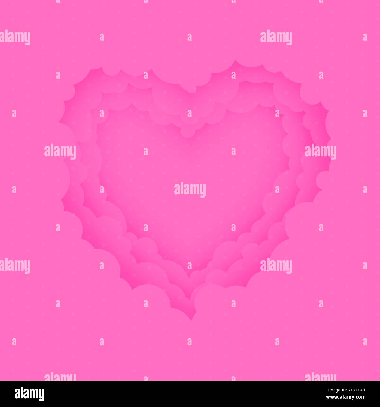 Paper cut heart shape 3D design. Template for Valentines day and ...