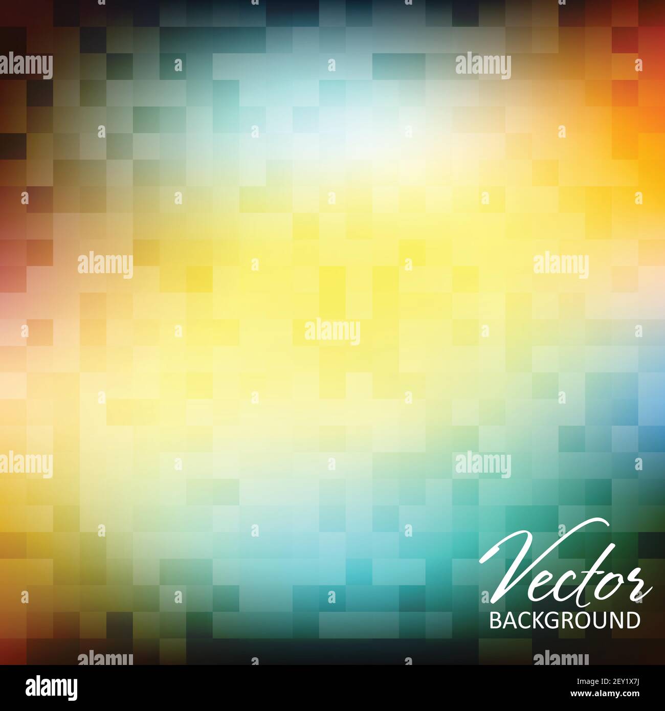 Bright abstract gradient pattern textured by squares. Background for party flyer. Vector Stock Vector
