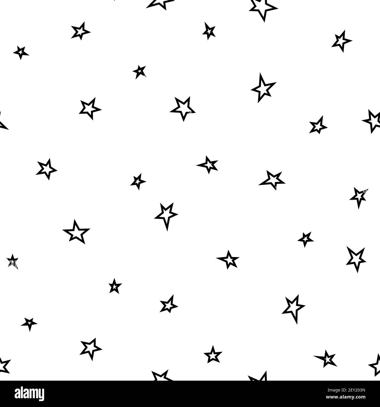 Seamless abstract pattern with black hand drawn shabby stars on white ...