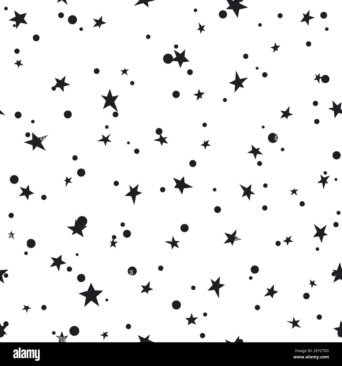 Seamless abstract pattern with black hand drawn shabby stars on white ...