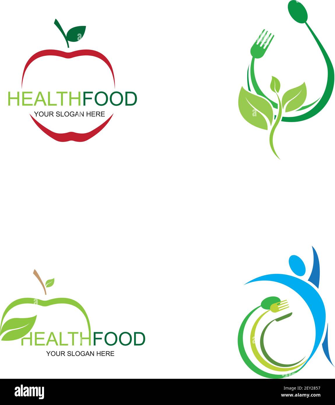 healthy food logo vector design icon illustration Stock Vector Image ...