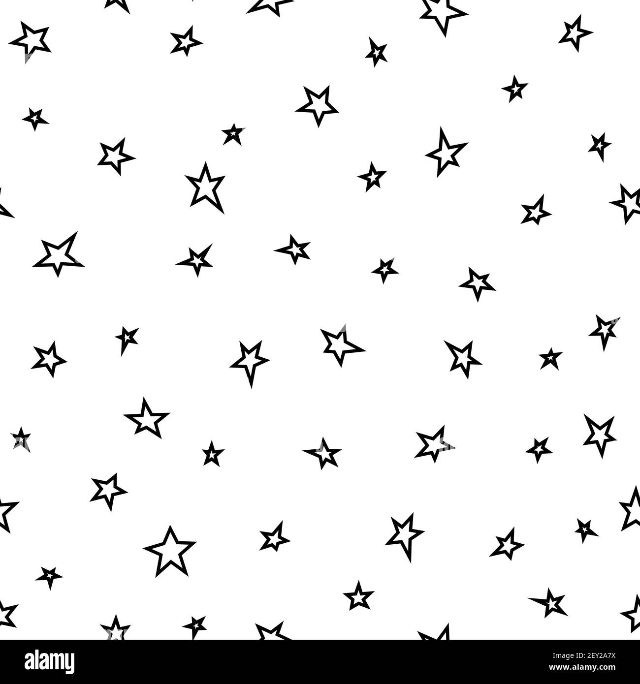 Seamless abstract pattern with black hand drawn shabby stars on white ...