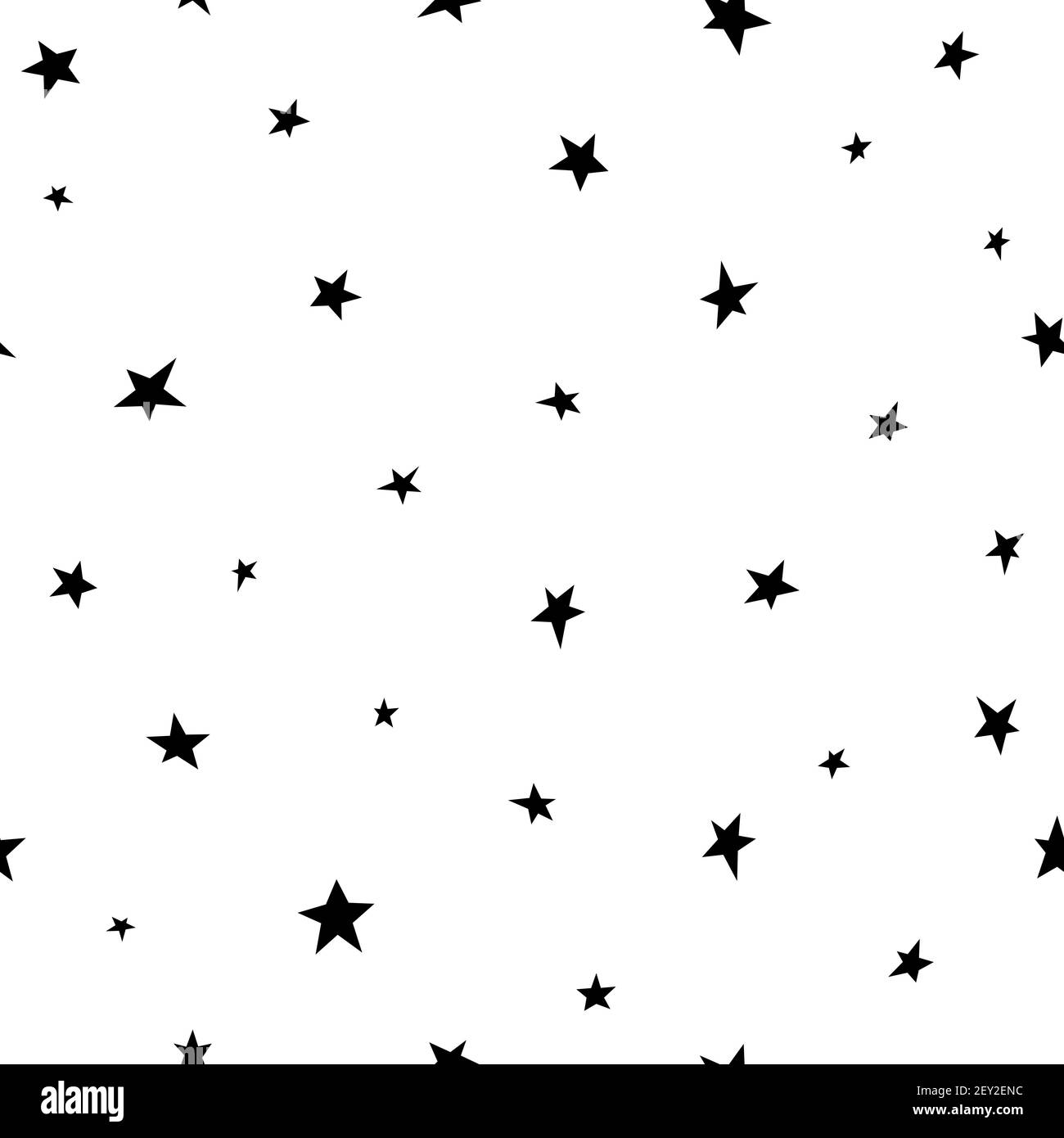 Seamless abstract pattern with black hand drawn shabby stars on white ...