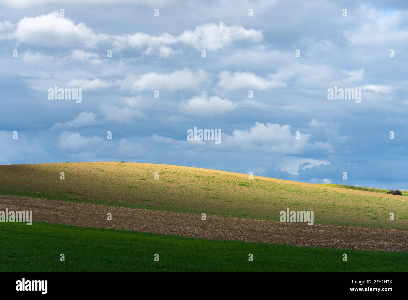 Stock photo of rural landscape against blue sky Stock Photo - Alamy