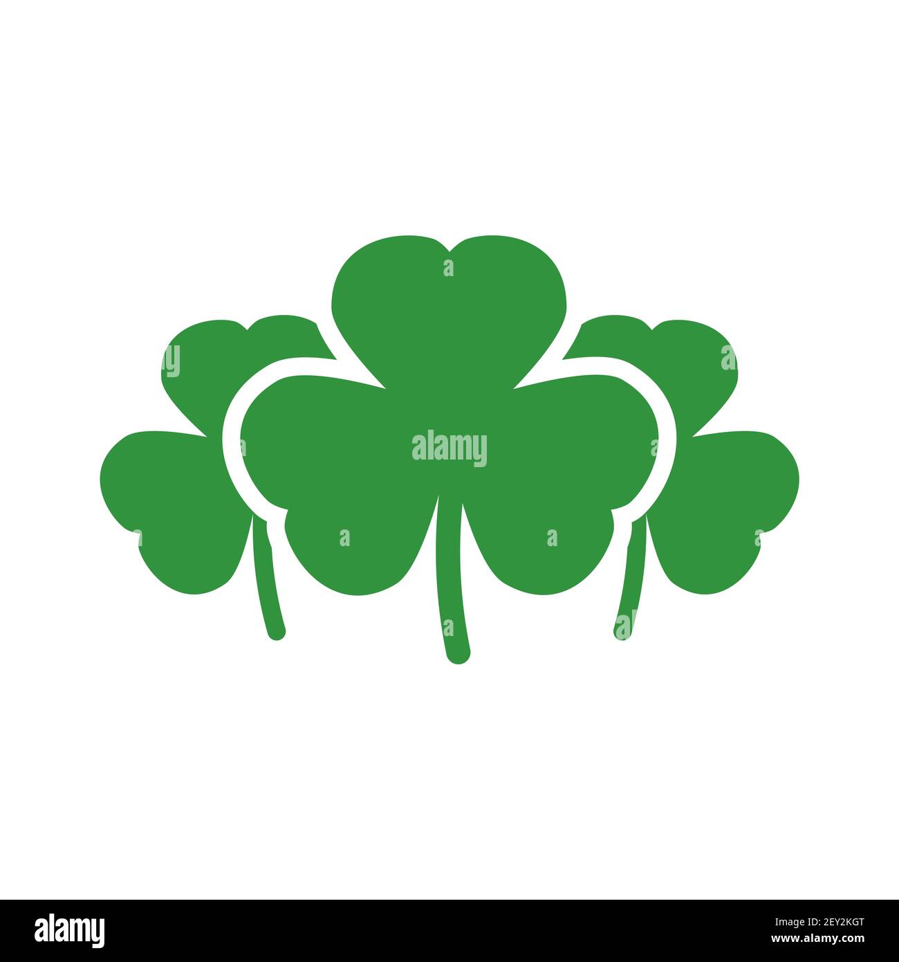 Three green shamrock illustration isolated on white. Clover three leaf  flower. St Patrick day vector. Irish symbol Stock Vector Image & Art - Alamy