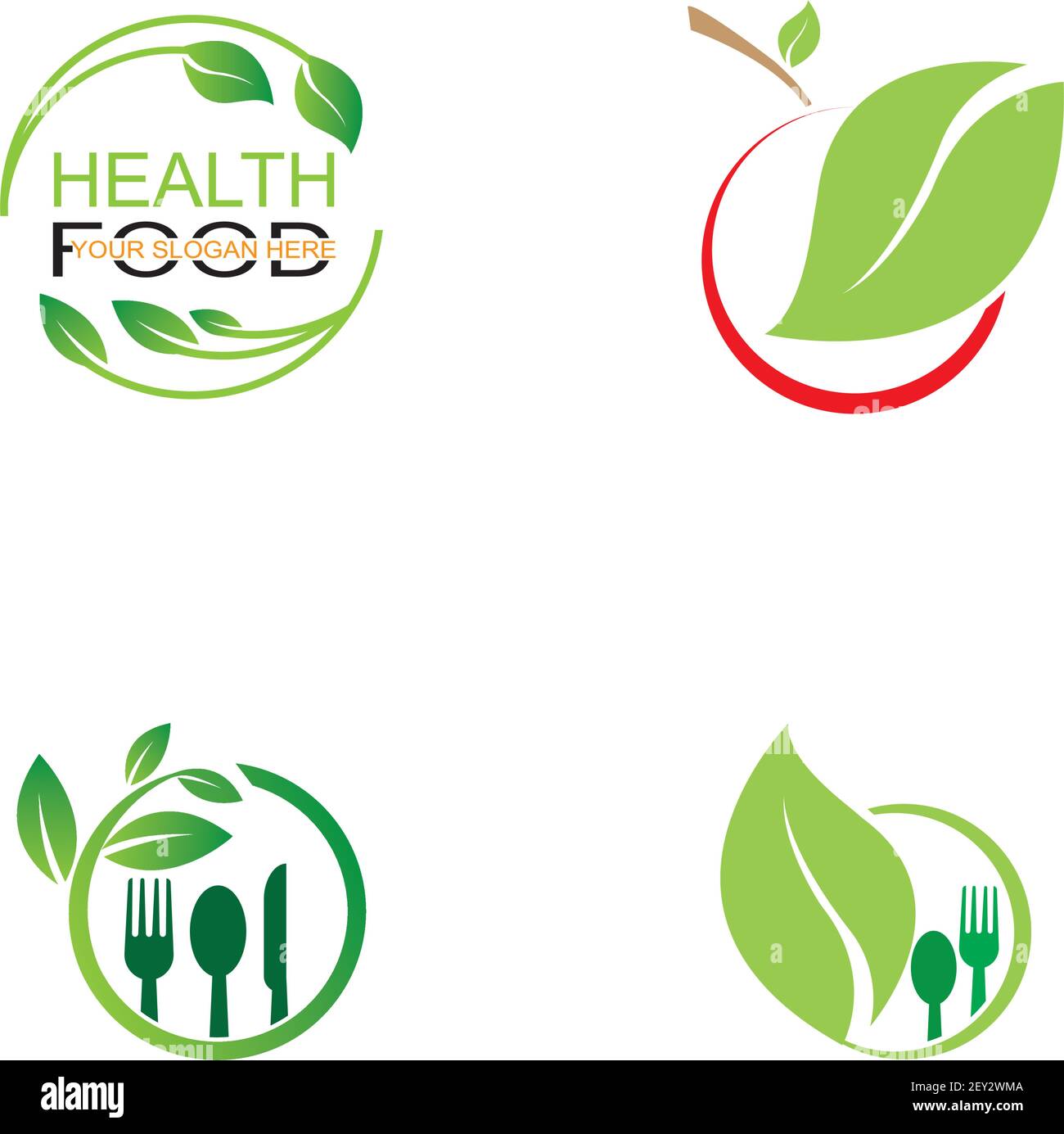 healthy food logo vector design icon illustration Stock Vector Image ...