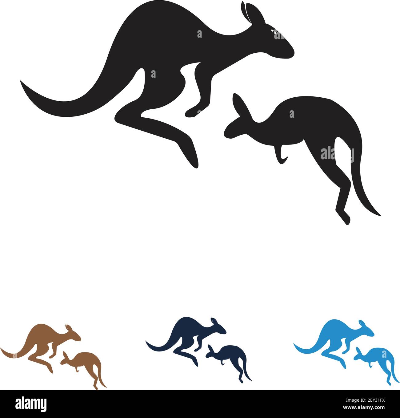 kangaroo Logo Template vector illustration design Stock Vector