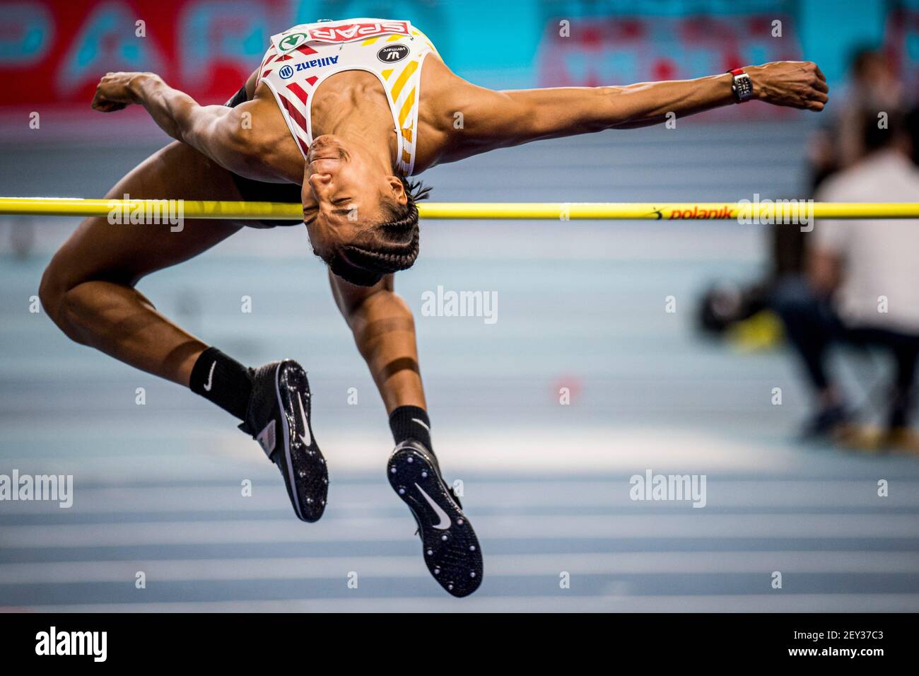 Belgian Nafissatou Nafi Thiam pictured in action during the high jump