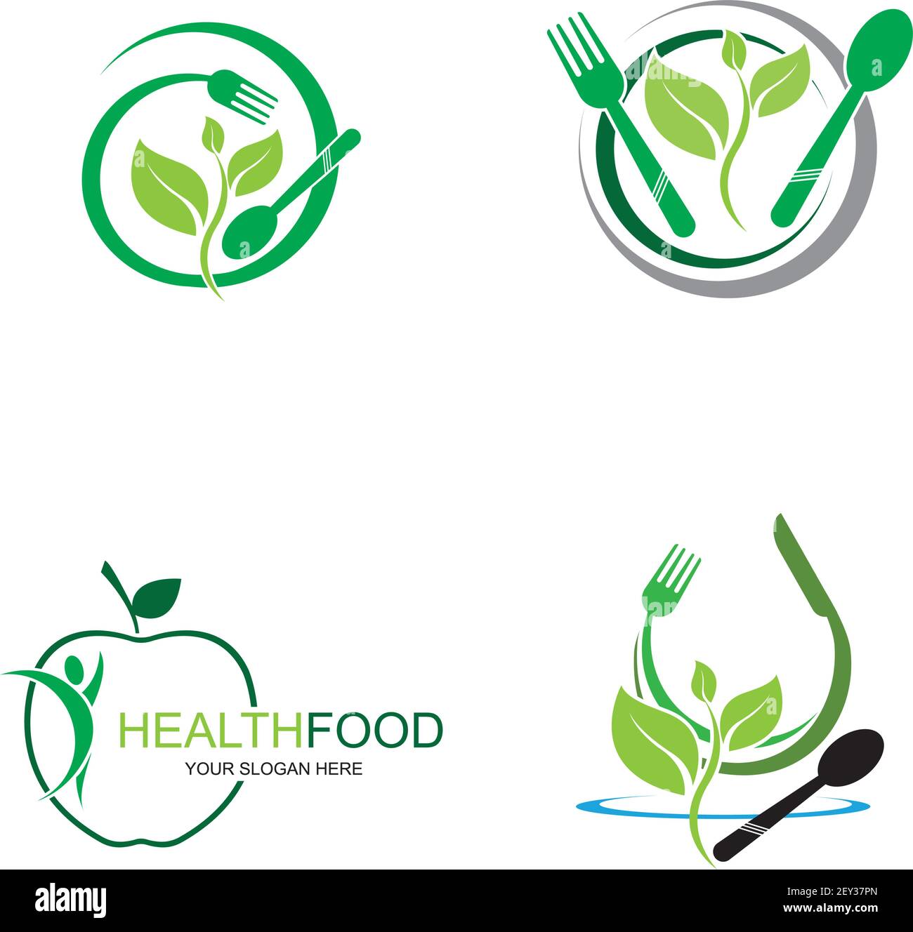 healthy food logo vector design icon illustration Stock Vector Image ...