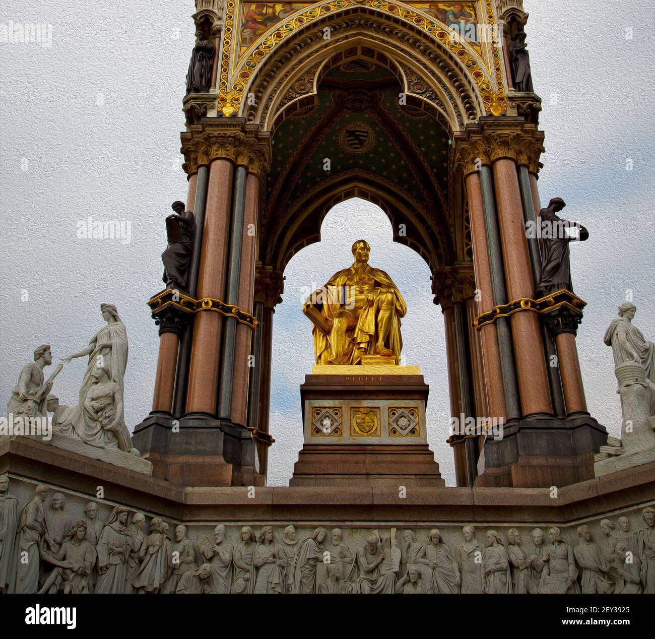 Albert monument in london england kingdome and old construction Stock ...