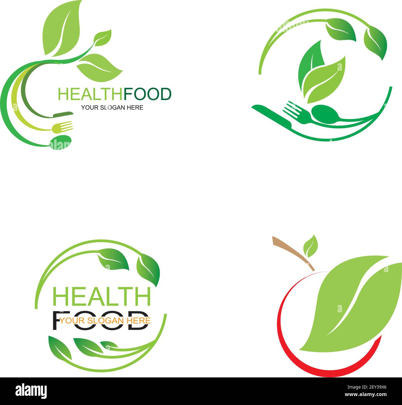 healthy food logo vector design icon illustration Stock Vector Image ...