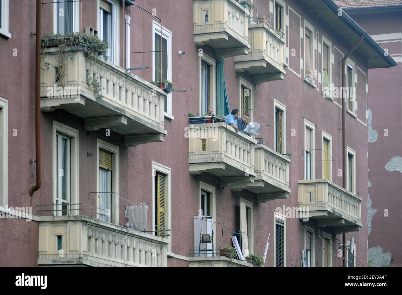 Milan (Italy), popular houses in Giambellino district Stock Photo