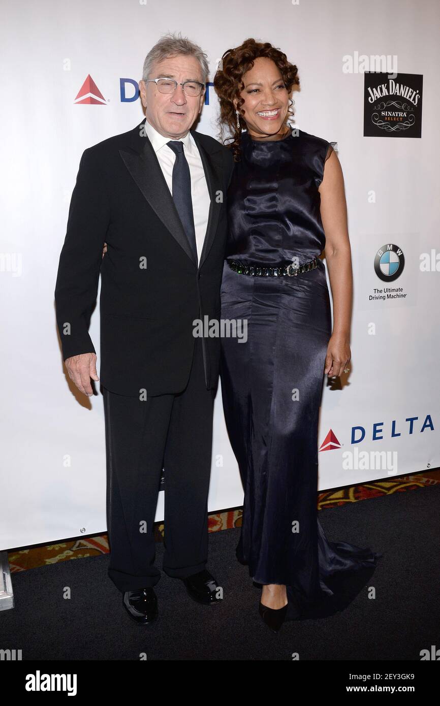 (L-R) Actor Robert De Niro and wife Grace Hightower attend the Friars Foundation Gala honoring Robert De Niro and Carlos Slim at The Waldorf Astoria Hotel in New York, NY, on October 7, 2014.(Photo by Anthony Behar/Sipa USA) Stock Photo