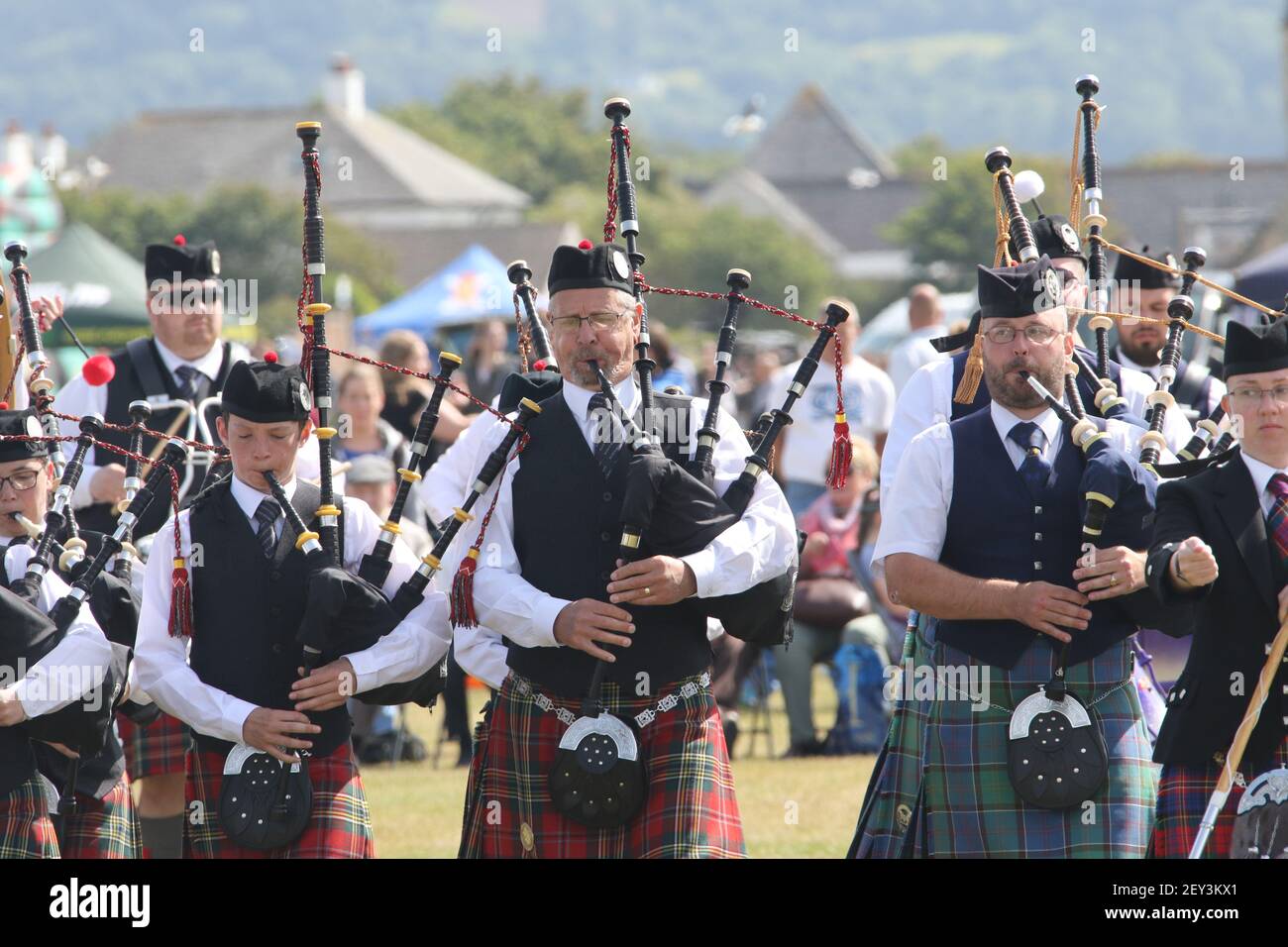 Pipes in the Park, Low Green, Ayr, Ayrshire, Scotland, UK. An annual
