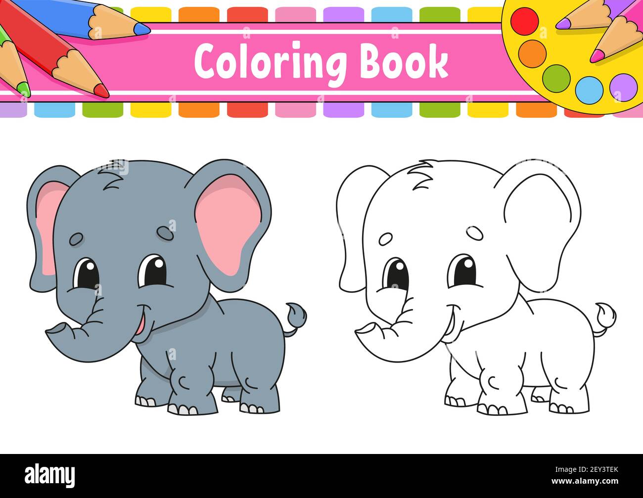 Coloring book for kids. Cartoon character. Vector illustration. Black contour silhouette. Isolated on white background. Animal theme. Stock Vector