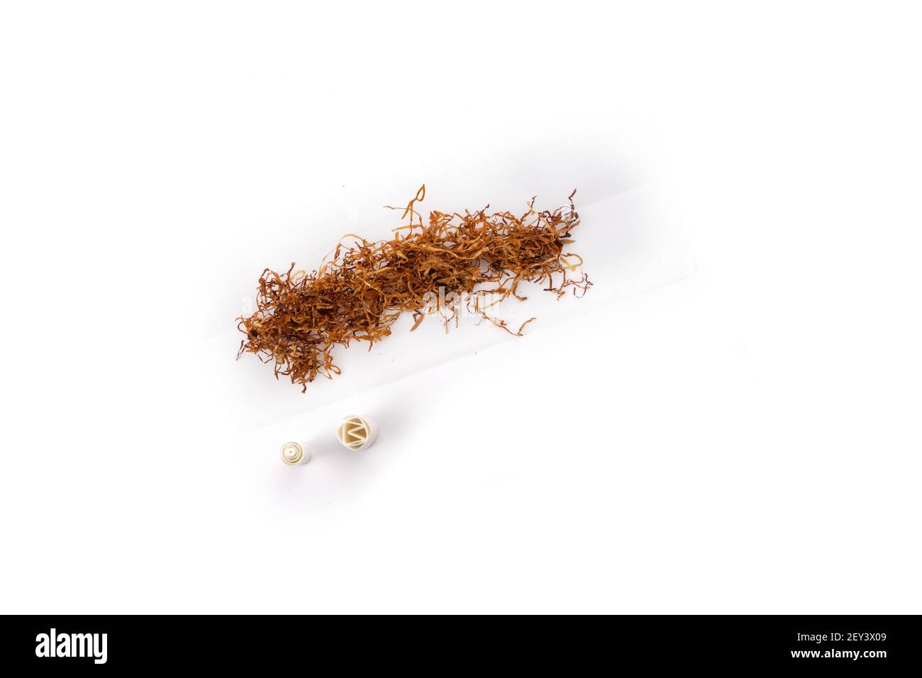 top view of cigarette tobacco roll paper and filter isolated on white background Stock Photo Alamy