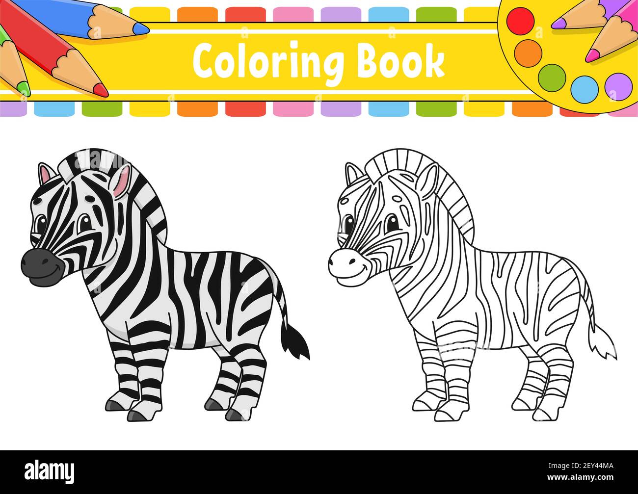 Coloring book for kids. Cartoon character. Vector illustration. Black contour silhouette. Isolated on white background. Animal theme. Stock Vector