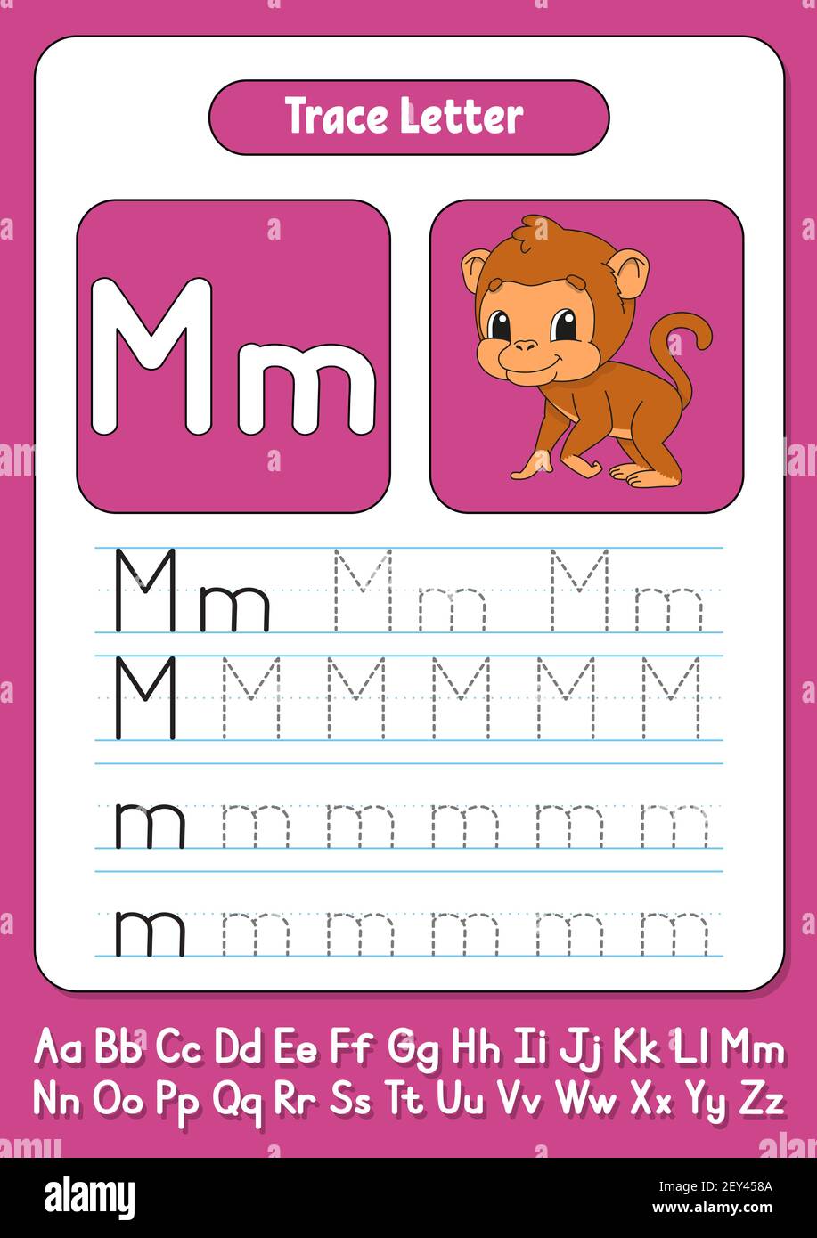 Writing letters. Tracing page. Practice sheet. Worksheet for kids ...