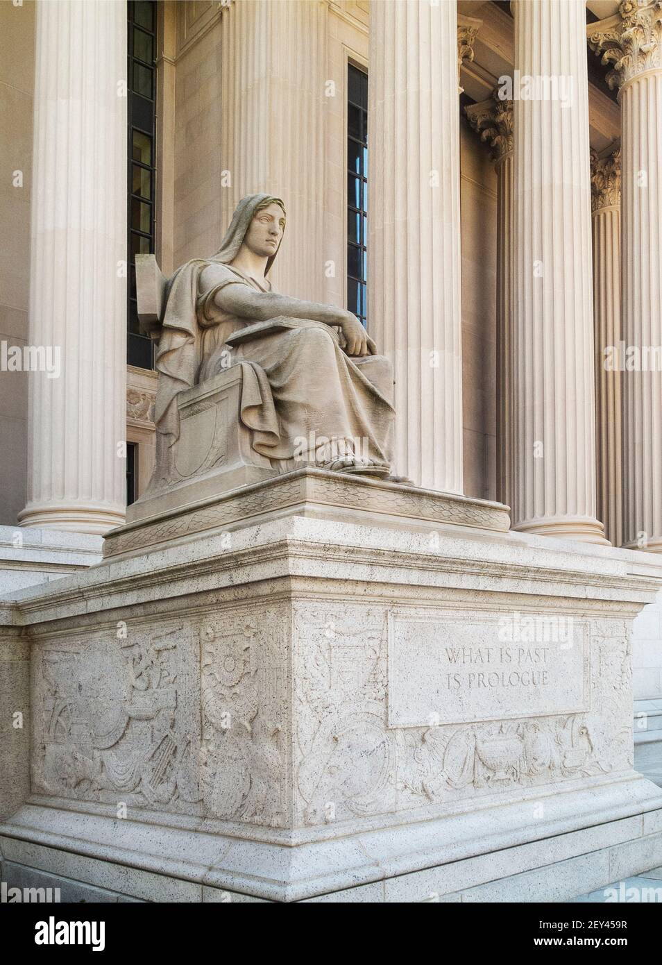 exterior of National Archives in Washington DC Stock Photo