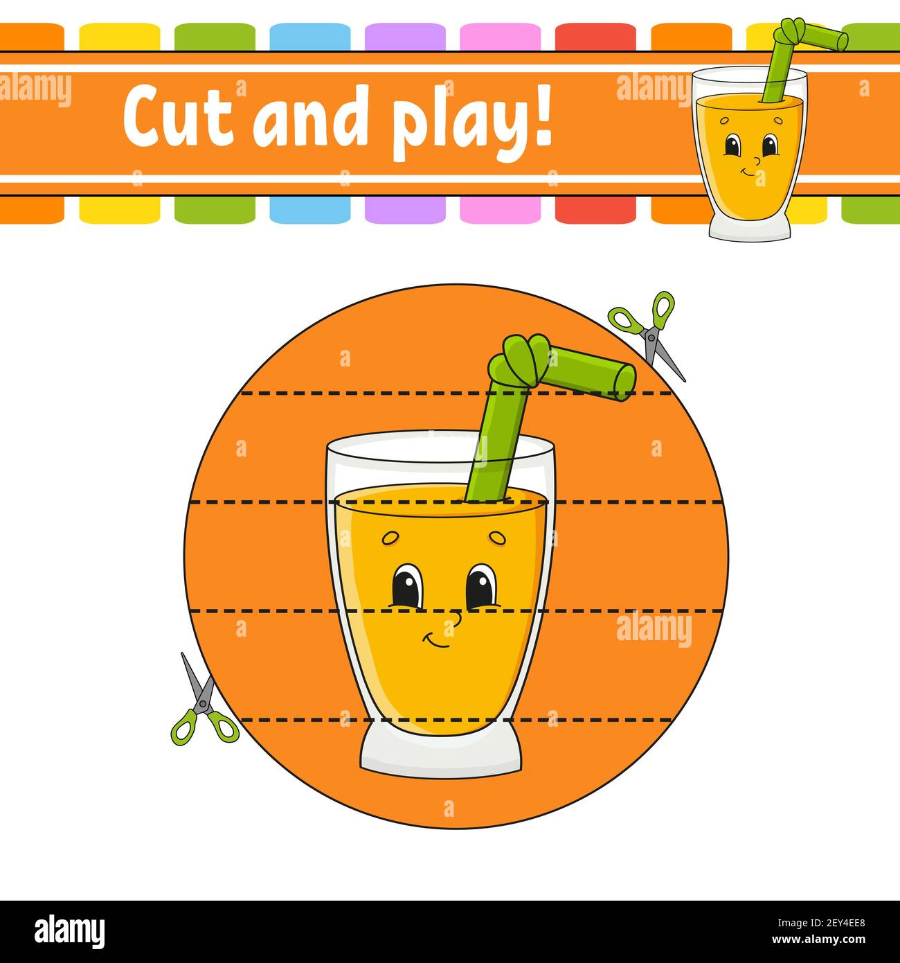 Cut and play. Educational activity worksheet for kids and toddlers