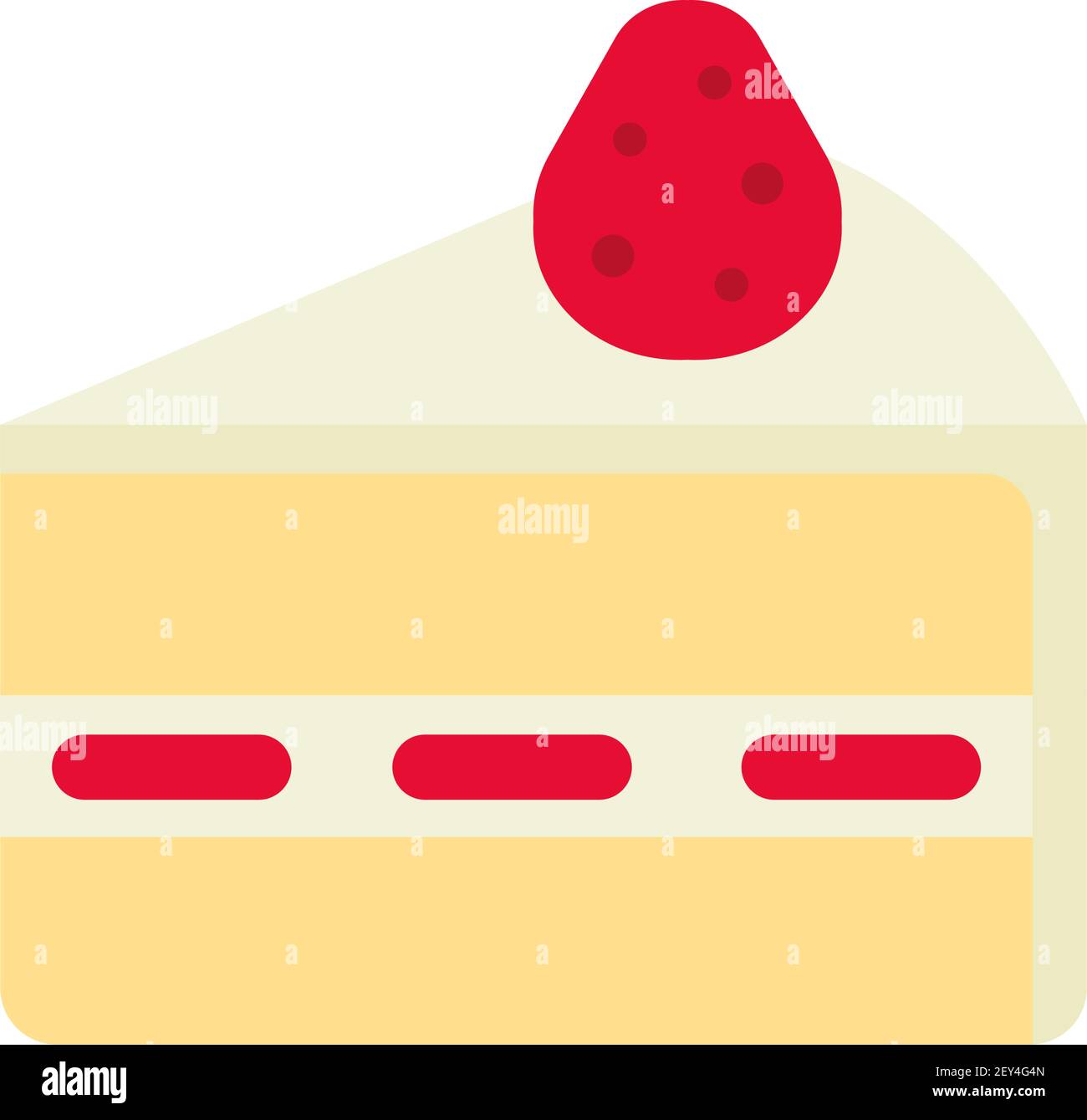 Strawberry short cake (dessert, sweets) vector icon illustration Stock Vector