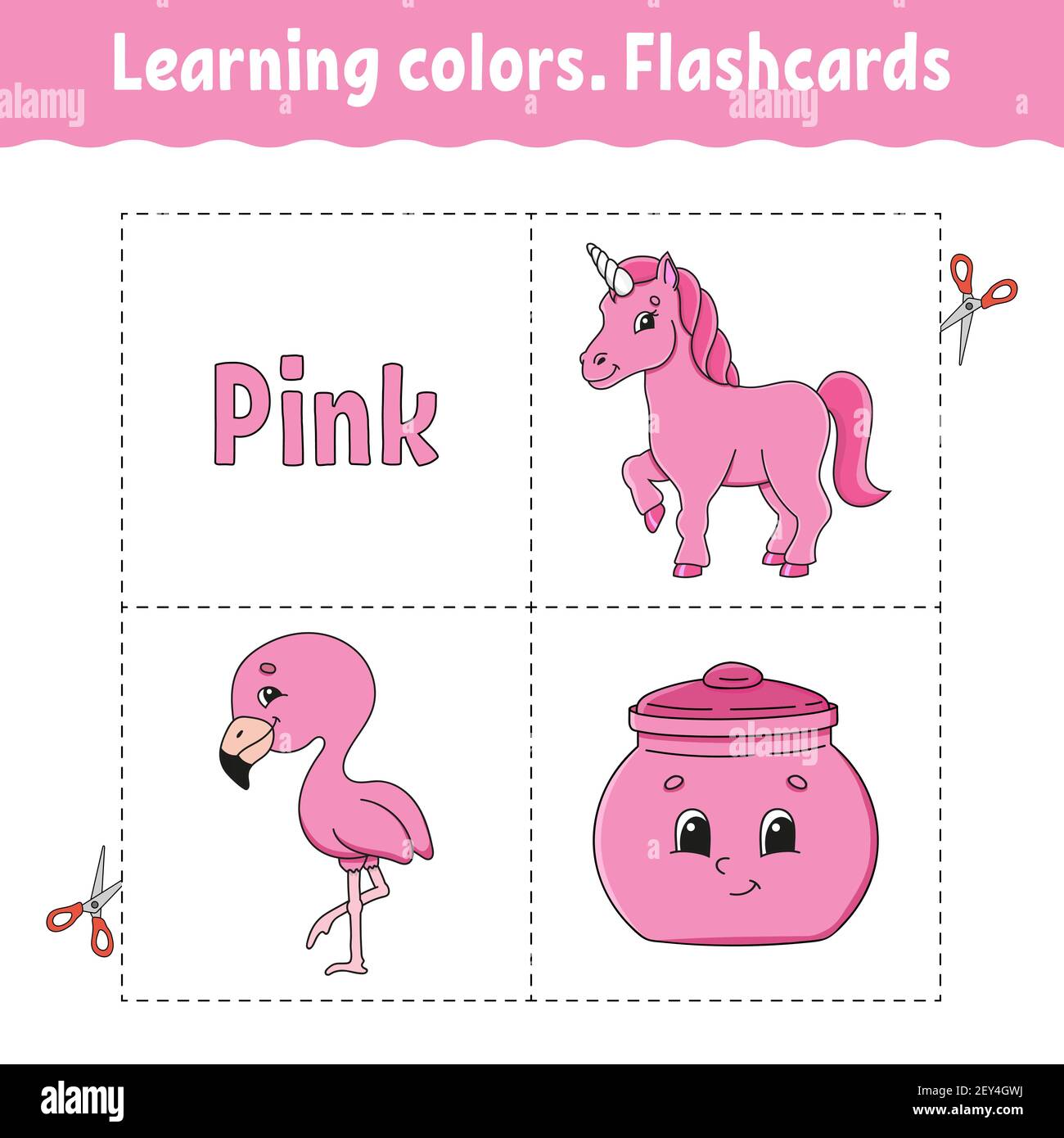 Flash cards. Learning colors. Education developing worksheet. Activity page  for kids. Color game for children. Vector illustration Stock Vector Image &  Art - Alamy