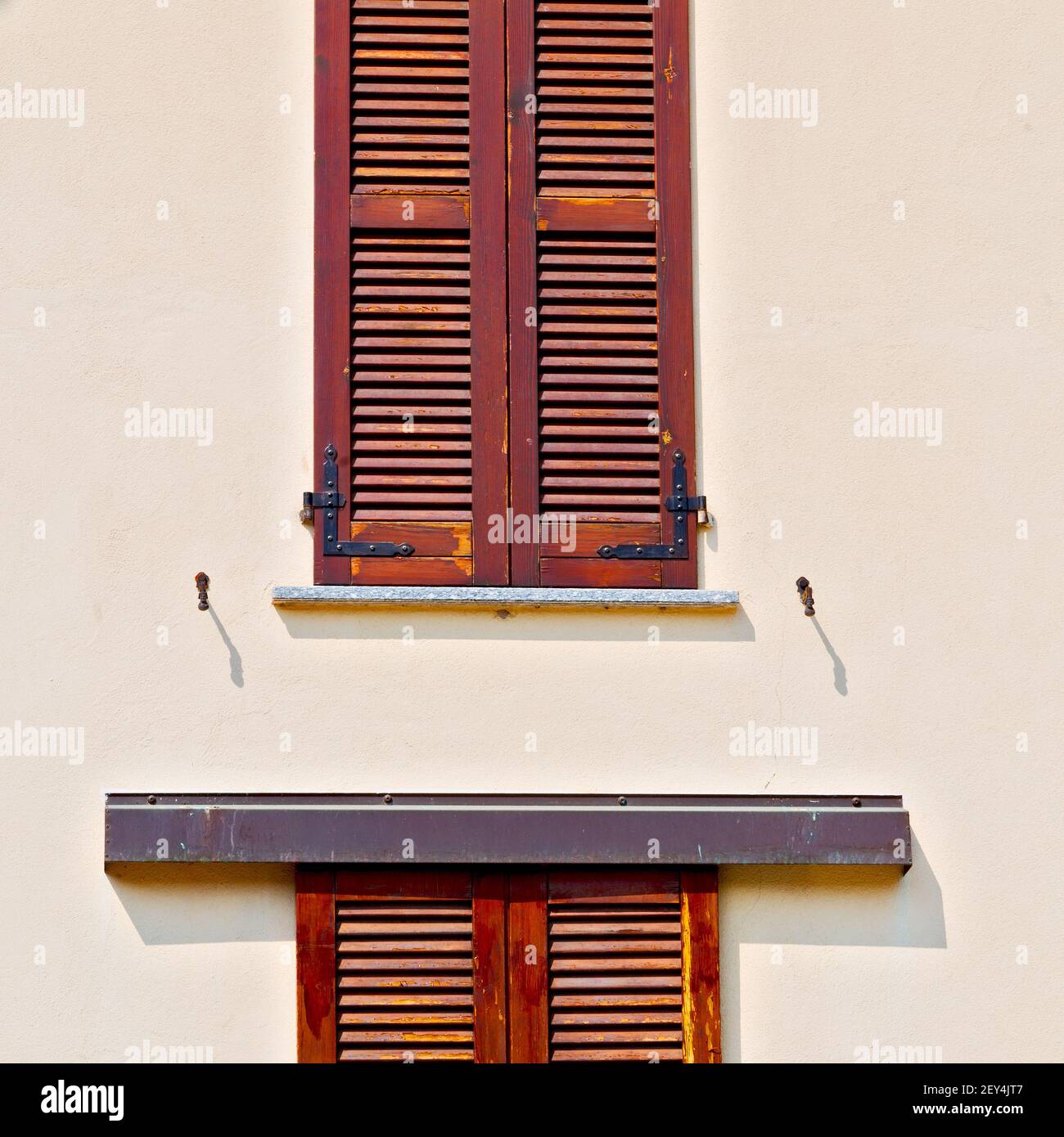 Italy venetian blind in europe old architecture and gray Stock Photo