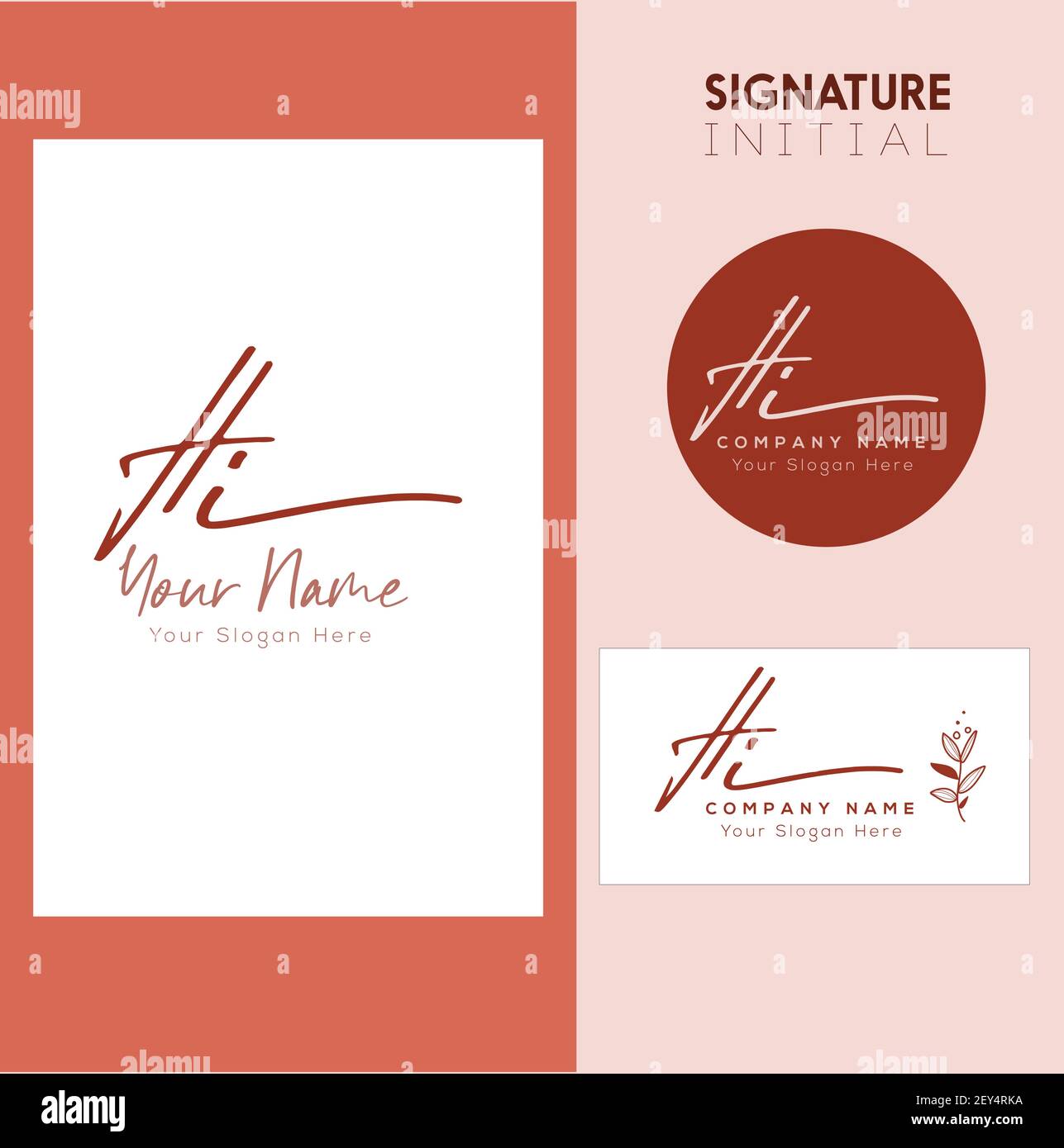 H IHI Initial letter handwriting and signature logo. Beauty vector initial logo .Fashion, boutique, floral and botanical Stock Vector
