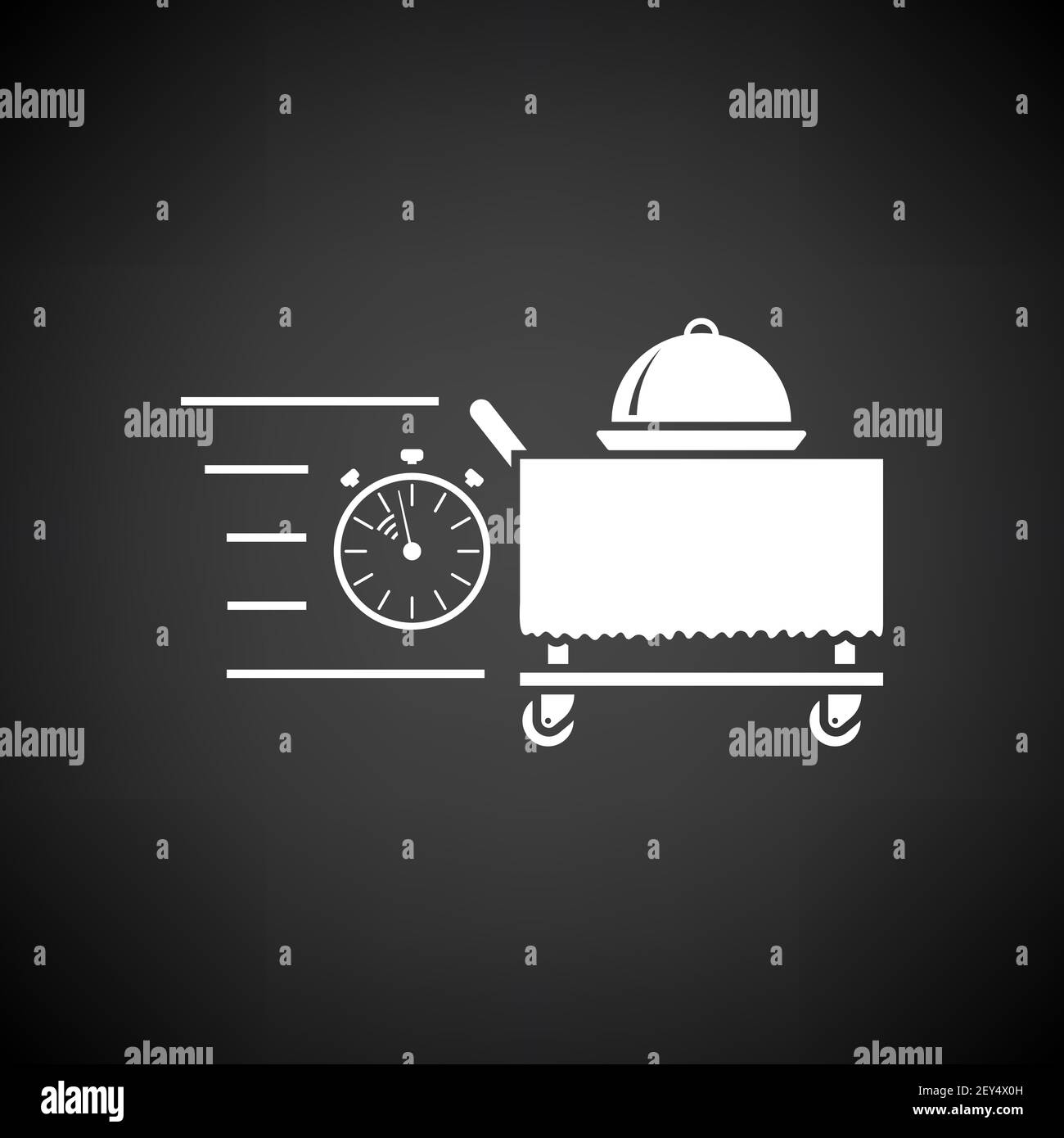 Fast Room Service Icon. White on Black Background. Vector Illustration ...