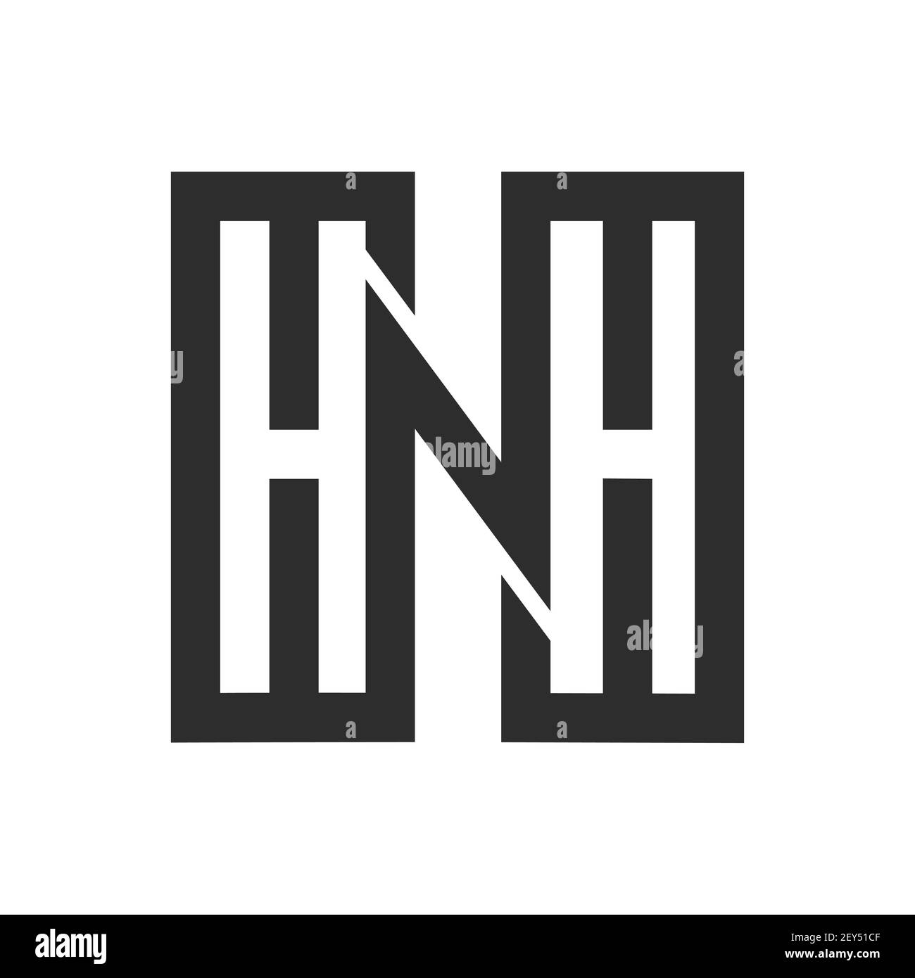 Initial nh letter logo vector template design. Linked letter hn logo design. Stock Vector