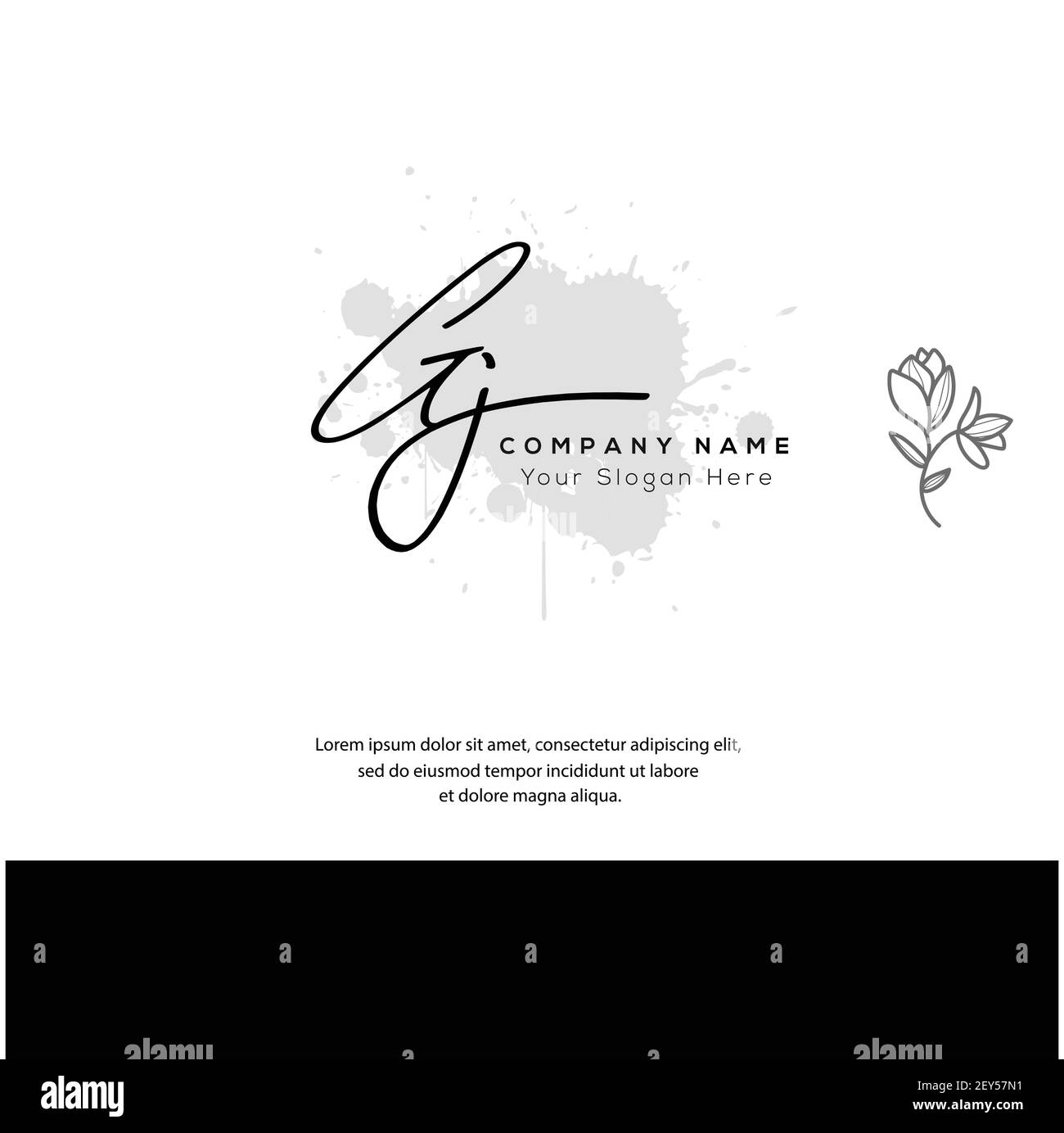 G J GJ Initial letter handwriting and signature logo. Beauty vector initial logo .Fashion, boutique, floral and botanical Stock Vector