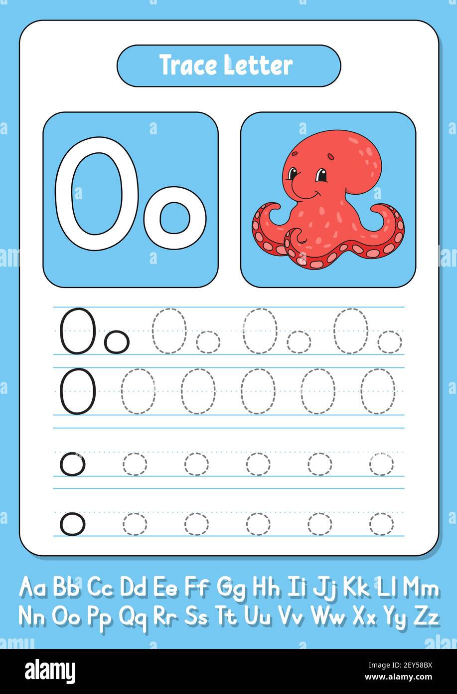 Writing letters. Tracing page. Practice sheet. Worksheet for kids ...